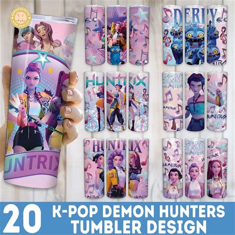 Buy 20+ Kpop Demon Hunters Tumbler Png Bundle, Huntrix 20oz Tumbler ...