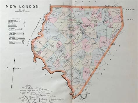1883 New London TownshIp Map, Original Chester County Farm Atlas Map ...