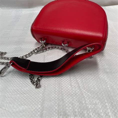 Miniso Small Red Handbag. With chain strap & clip on handle
