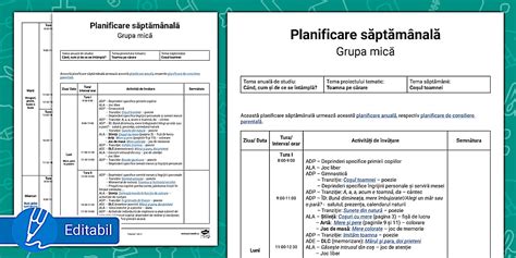 Coșul toamnei – Model de planificare săptămânală grupa mică