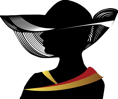 Clipart - Woman With Fancy Hat Silhouette