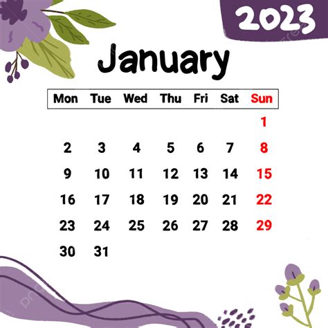 Calendar January 2023 Purple Abstract, Calendar 2023, January 2023 ...