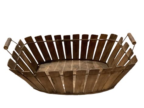 Lot - Shaker Picket Fence wood and wire gathering basket from Pleasant ...