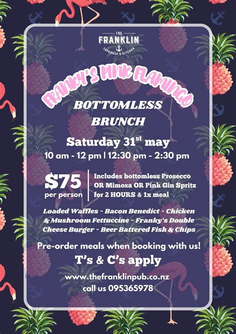 FRANKYS PINK FLAMINGO BOTTOMLESS BRUNCH, 129 Beachlands Road, Auckland ...