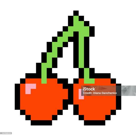 Pixel Artcherry Stock Illustration - Download Image Now - 1980-1989, 1990-1999, Arcade - iStock