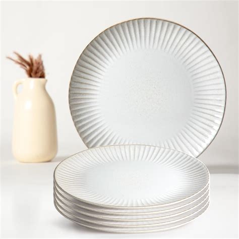 Buy Anko Sable Stoneware Dinner Plate - Set of 6 | Light-weight daily ...