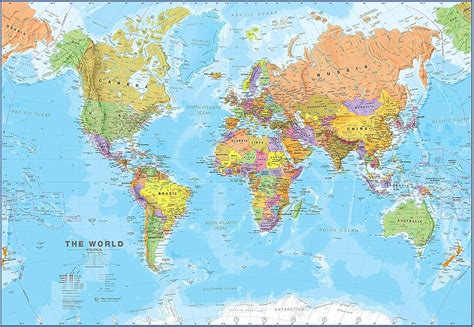 MapsInternational Maps International World Wall Map - Map of The World ...