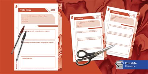 GCSE Chemistry Topic Title Page Template