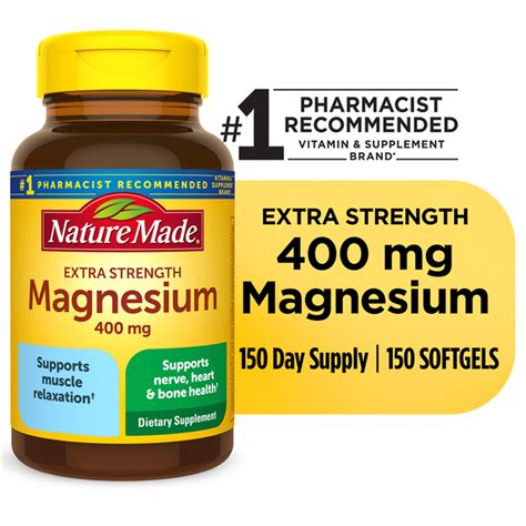 Nature Made Extra Strength Magnesium Oxide 400 mg Softgels (150 ct ...