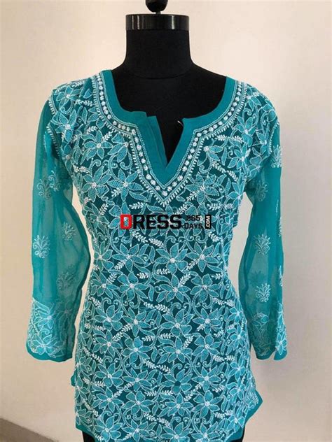 Chikankari Tops | Lucknow Tops , Chikan short kurtis – Dress365days