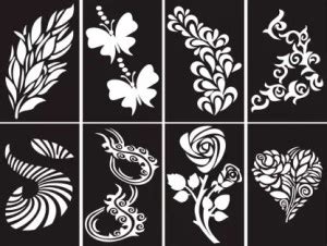 Make Unique Mehndi Sticker Set of 16 Pes|Henna Stencil for Women, Girls ...