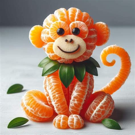 Orange Monkey Fruit Decoration