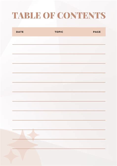 Image result for Easy Table of Contents Template