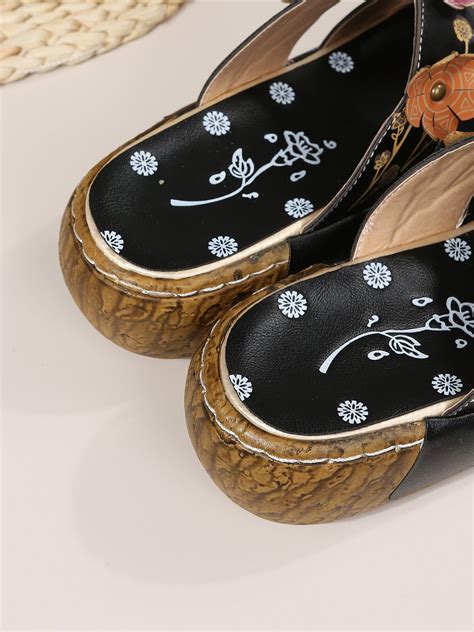 Vintage Floral Mules Clog Shoes | zolucky