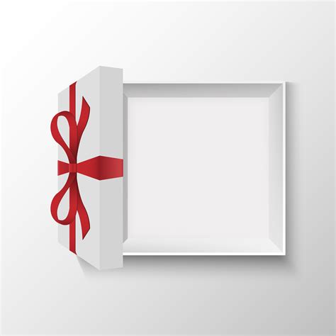 Top view of opened gift box with red bow 1330178 Vector Art at Vecteezy