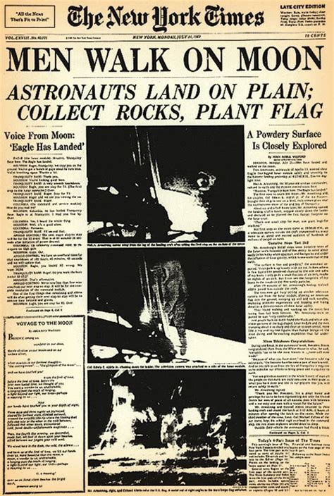 Famous front pages following the 1969 moon landing - The Globe and Mail