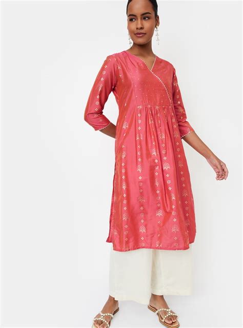 Buy Women Foil Printed Angarkha Kurta Online at just Rs. 599.0 ...