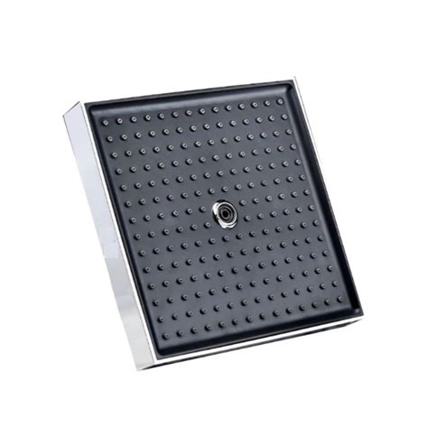 6x6 Inch Square Overhead Shower - ABS Body, Black & Chrome Finish, Wal ...