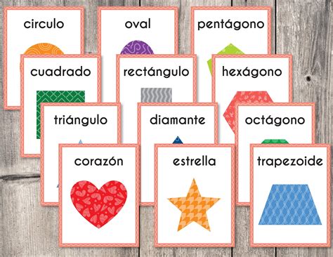 Spanish Printable Shapes Flashcards, Shapes Flashcards, Preschool ...