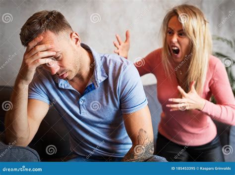 Couple Fighting, Woman Yelling at Man Stock Image - Image of breaking ...