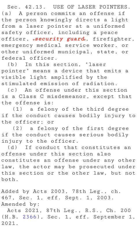 Texas; Penal Code Chapter 42, Disorderly Conduct and Related Offenses ...