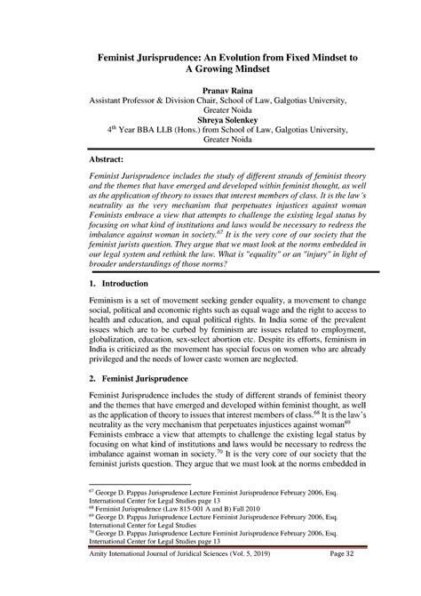 Feminist jurisprudence - ) from School of Law, Galgotias University ...