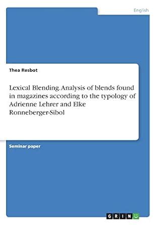 Lexical Blending. Analysis of blends found in magazines according to ...