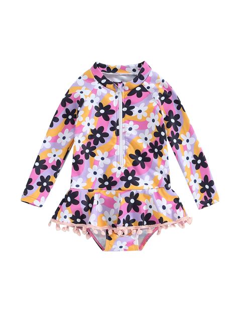 Jxzom Toddler Baby Girl Rash Guard Swimsuit Rompers 1T 2T 3T 4T 5T 6T ...
