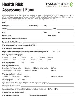 Health Risk Assessment Form 2020-2026 - Fill and Sign Printable ...