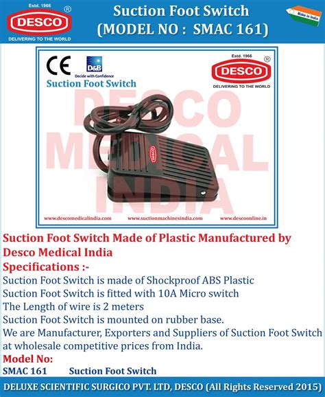 Suction Foot Switch - Manufacturers, Suppliers & Exporters India
