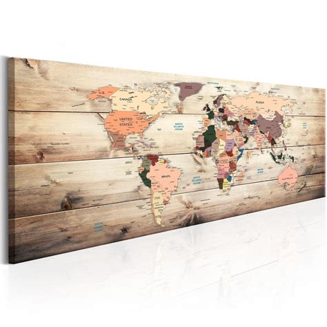 Tiptophomedecor Stretched Canvas World Map Art - World Maps: Map Of Dreams - Stretched & Framed ...