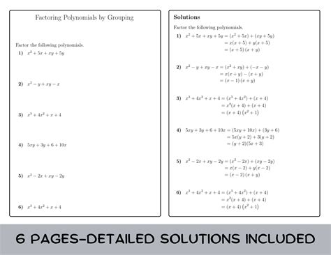 Factoring By Grouping Worksheet