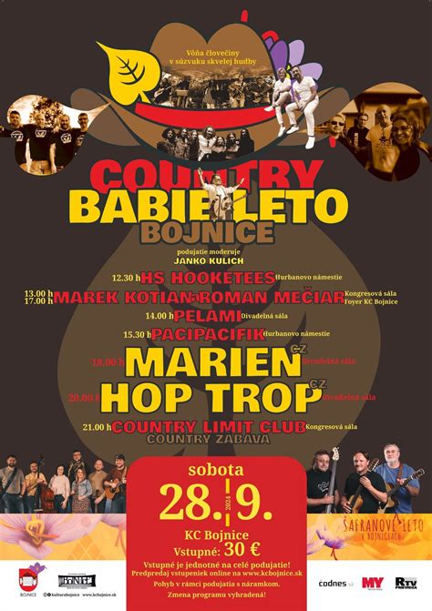 Country Babie leto Bojnice 2024, Kultúrne centrum Bojnice, Banska ...