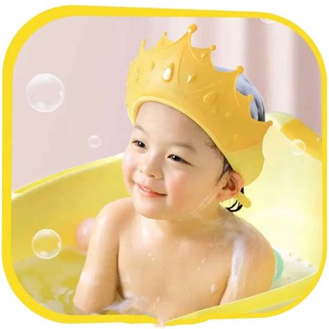 Baby Shower Cap with Cute Crown Design - Silicone Material - ShopiPersia