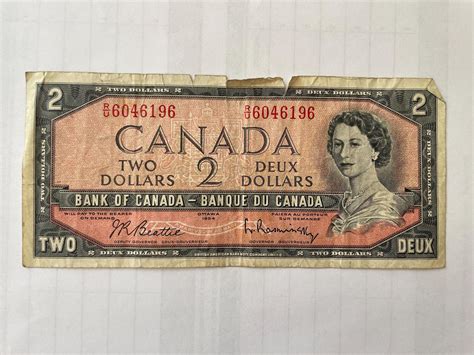1954 Canadian Two Dollar Bill - Etsy