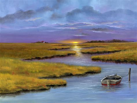 Tranquil the Marshes of the New Jersey by H. Hargrove www.hhargrove.com | Canvas painting ...