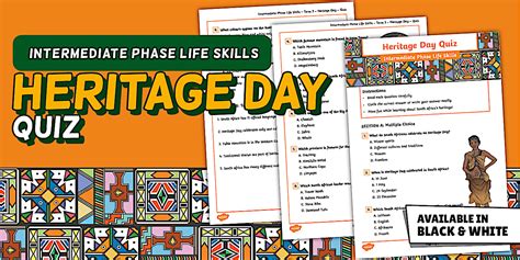 Intermediate Phase Life Skills - Term 3 - Heritage Day - Quiz