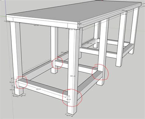 Wood Workbench Legs