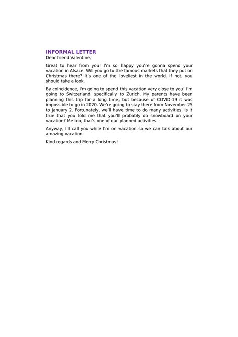 Informal Letter Format 的图像结果