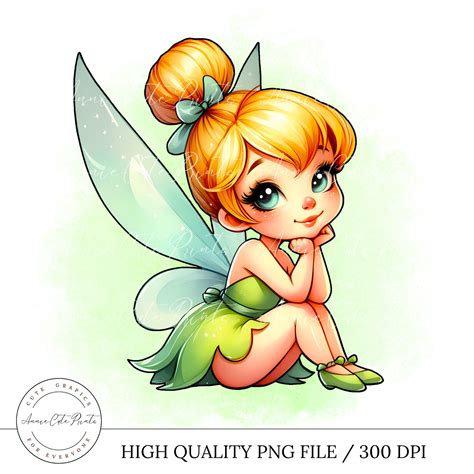 Cute Princess Tinkerbell PNG Clipart - Transparent Background - Digital ...