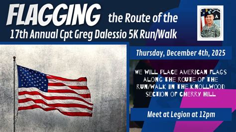 Flagging of Cpt Dalessio Memorial 5K , 1532 Martin Ave, Cherry Hill, NJ ...