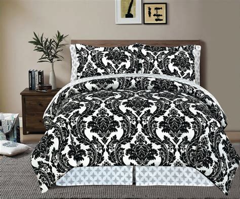 Manhattan Heights Adrielli Damask 8pc Bed in a Bag Queen : Amazon.in ...