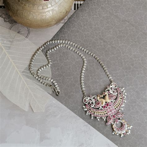 German silver pendant set – Tiara Trendz