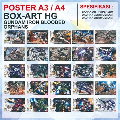 Jual Poster A3 / A4 Box Art HG Gundam Iron Blooded Orphans - A3 - Kota ...