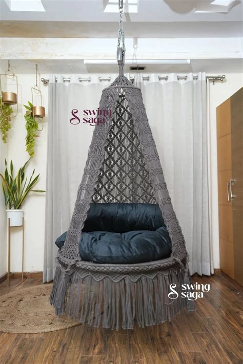 Chestnut GreySwing Chair: Indoor/Outdoor Hanging Seat