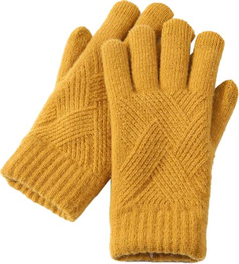 CORAFRITZ Women’s Winter Warm Knit Gloves Anti-Slip Thermal Windproof ...