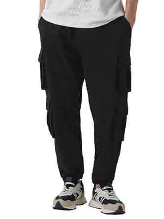 Bewakoof Air 1.0 Men's Solid Super Loose Fit Poly Cotton Cargo Joggers ...