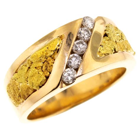14 Karat Gold Nugget Ring For Sale at 1stDibs | 14k gold nugget ring ...