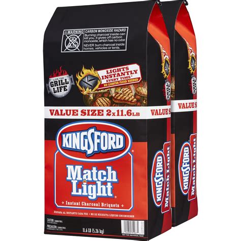 Kingsford Match Light Instant Wood Coal Charcoal Briquettes, Two 11.6 ...