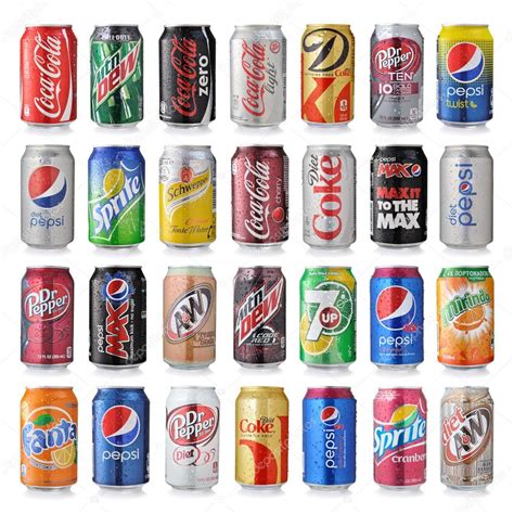 Set Of Various Brands Of Soda Drinks – Stock Editorial Photo © chones ...
